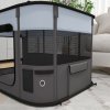 PawHut Dog Pen, Pet Playpen, Portable Foldable Dog Cat Playpen Soft Pet Cage with Storage Bag for Puppies, Rabbits, Kittens, Guinea Pigs, 84 x 64 x 53cm - Grey