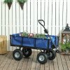 Outsunny Garden Trolley Cart, Heavy Duty Festival Trolley with Removable Liner, Quick-Release Sides, 10