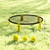 SPORTNOW Spike Ball Set, Mini Beach Games Set with Net, 3 Balls and Ball Pump, Portable with Carrying Bag for Outdoor Team Sports, Yellow