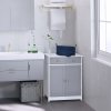 kleankin 75x60cm Freestanding Bathroom Storage Cabinet Unit w/ 2 Drawers Cupboard Adjustable Shelf Metal Handles Traditional Style 