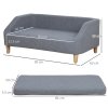 PawHut Dog Sofa Bed, Cat Sofa, Dog Couch w/ Soft Cushion, Removable and Washable Cover, for Small, Medium and Large Dogs, 95 x 63 x 39cm - Grey