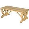 Outsunny Garden Rustic Wooden Bench Wheel-Shaped Legs Slatted Seat Stable Reinforced Structure Outdoor Patio Garden 2-Person Bench Seat - Natural Wood Effect