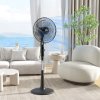 HOMCOM Quiet Pedestal Fan, 17.5 Inch Standing Fan with 28 Speeds, 3 Modes, 75 Degree Oscillation, 12-Hour Timer, Adjustable Height, Mosquito Repellent Function for Bedroom, Home Office, Black