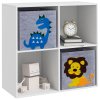 ZONEKIZ Toy Organiser, Children Storage Boxers with Two Non-Woven Fabric Drawers, Kids Toy Box Organiser Shelf for Bedroom, Playroom, Nursery - White