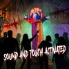 HOMCOM 167cm Life Size Animated Clown Halloween Decorations Outdoor Indoor, Scary Halloween Animatronics Decor with Sound Touch Activated, Red Light Up Eyes, Animated Prop for Haunted House Garden