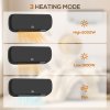 HOMCOM Electric Heater, 2000W Wall Mounted Ceramic Space Heater with Remote Control, 3 Modes, Timer, Overheat Protection for Home, Black