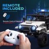 AIYAPLAY Kids Ride On Car, 12V Battery Powered Electric Truck with 4 Spring Suspension Wheels, Parental Remote Control, Music Horn LED Lights, White