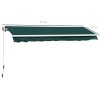 Outsunny 3.5 x 2.5 m Garden Patio Manual Awning Canopy Sun Shade Shelter with Winding Handle - Green
