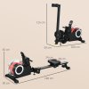 SPORTNOW Foldable Rowing Machine, Water Rowing Machine for Home Gym, 150kg Weight Capacity Portable Rower with LCD Monitor, Wheels and Tablet Holder for Cardio Training, Black