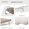 Outsunny 3.5 x 2.5m Electric Garden Door Awning Half Cassette Outdoor Retractable Canopy Patio Shelter w/ Remote Controller Cream White