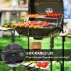 Outsunny Charcoal Barbecue Grill Portable BBQ Grill with 1840 cm? Cooking Area, 3 Shelves, Adjustable Vent, Lockable Lid, Wheels for Outdoor Cooking, Garden Party, Black