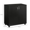 Vinsetto Filing Cabinet with Locking Doors & Shelves, 2-Tier Lockable Storage Cabinet with 2 Keys for Home Office, 80W x 40D x 80H cm, Black