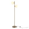 HOMCOM 2 Lights Tree Floor Lamp for Living Room with Globe Lampshade, Standing Lamp for Bedroom, Bulb not Included, Gold Tone