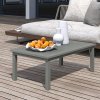 Outsunny Aluminium Outdoor Coffee Table, Rectangular Patio Side Table with Slat Tabletop for Indoor, Garden, Balcony, 100cm x 60 cm, Grey