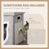 PawHut Cat House Cave, Cat Bed Cube with Scratching Pad, Soft Detachable & Washable Cushion, Toy Ball, for Indoor Kittens, Grey