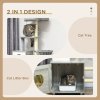 PawHut Cat Tower with Litter Box Enclosure, Cat Tree for Indoor Cats with Cat House, Scratching Post, Hammock, Grey