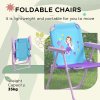 Outsunny Kids Bistro Set Children Table and Chair Set Garden Furniture Fairy Themed 4 Pieces w/ Adjustable Parasol, Foldable Chairs for 2-5 Years - Blue