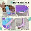 Outsunny Kids Bistro Set Children Table and Chair Set Garden Furniture Fairy Themed 4 Pieces w/ Adjustable Parasol, Foldable Chairs for 2-5 Years - Blue