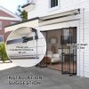 Outsunny 3 x 2.5m Electric Awning with Remote Controller, Aluminium Frame DIY Retractable Awning, UV30+ Sun Shade Canopy for Garden Patio Deck Door Window, Beige