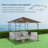 Outsunny 3 x 3(m) Gazebo Canopy Replacement Cover, Garden Gazebo Roof Replacement with Drain Holes, Water-resistant Plastic Coating, 370g/㎡, UPF30+, TOP COVER ONLY