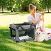 PawHut 51cm Foldable Pet Carrier for Miniature Dogs, Portable Cat Carrier Soft Side Pet Travel Crate with Removable Mat, Breathable Mesh - Grey