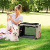 PawHut Foldable Pet Carrier for Small and Miniature Dogs, Portable Cat Carrier Soft Side Pet Travel Crate with Removable Mat, Breathable Mesh - 65 x 45 x 45 cm