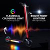 SPORTNOW Electric Scooter for Kids, Folding E Scooter for Age 6-14 with Dual Brakes, Up to 14 KM/H, Maximum Range 6 KM, 6.8kg Lightweight, Front Suspension, LED Colourful Lights, Black