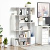 HOMCOM 5-Tier Bookshelf, Modern Bookcase with 13 Open Shelves, Freestanding Decorative Storage Shelving for Home Office and Study, White