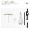 Outsunny 2.6M Garden Parasol Umbrella with Tilt and Crank, Outdoor Sun Parasol Sunshade Shelter with Aluminium Frame, Grey