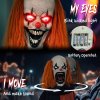 HOMCOM 85cm Animated Halloween Face Changing Clown Animatronic, Half Body Joker with Cackling Laughs and Sound, Glowing Eyes, Sound/Touch Activated, Holiday Decor for Indoor, Covered Outdoor