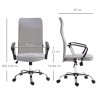 HOMCOM Mesh Office Chair, High Back Computer Desk Chair, Swivel Chair with Height Adjustable, for Home, Light Grey