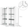Outsunny 3 Tier Lean-to Mini Greenhouse with Reinforced PE Cover, Portable Small Greenhouse with Roll-Up Door, Grey Hemmed Edging, 144 x 48 x 152cm, White