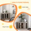 PawHut Dog Crate Furniture, Side Table Dog Kennel with Cushion, Large Door, for Medium Dogs - Walnut Brown