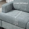 HOMCOM 2 Seater Sofa, Loveseat Sofa with Removable Back Cushions, Chenille Fabric Small Couch Settee with S-springs for Living Room, Bedroom, Home Office, Light Grey