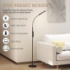 HOMCOM LED Floor Lamp, Standing Lamp with Remote & Touch Control, Stepless Dimmable Colours Temperature & Brightness, 360° Adjustable Gooseneck, 1 Hour Timer, Memory Function for Living Room, Black