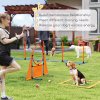 PawHut 6-Piece Dog Agility Equipment, Pet Agility Training Set with Weave Poles, Jump Ring, Hurdle, Pause Box, Obstacle Training Course Kit with Bag, Orange
