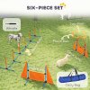 PawHut 6-Piece Dog Agility Equipment, Pet Agility Training Set with Weave Poles, Jump Ring, Hurdle, Pause Box, Obstacle Training Course Kit with Bag, Orange