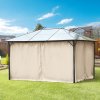 Outsunny 4 Pack Replacement Gazebo Curtains Privacy Panel for Most 3 x 4m Gazebo Canopy Pavillion Outdoor Shelter Sidewalls Accessories Beige