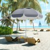 Outsunny 2m Beach Umbrella Portable with Sand Anchor, Adjustable Height & Tilt Beach Parasol with Carry Bag, UPF50+ UV Protection Sunshade Shelter, Grey