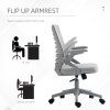 Vinsetto Mesh Office Chair, Swivel Task Desk Chair with Lumbar Back Support, Flip-Up Arm, Adjustable Height for Home Office, Grey