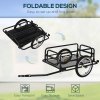 HOMCOM Bike Trailer Cargo in Steel Frame, Extra Bicycle Storage Carrier with Hitch (Black)
