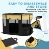 PawHut Dog Pen, Pet Playpen, Portable Foldable Dog Cat Playpen Soft Pet Cage with Storage Bag for Puppies, Rabbits, Kittens, Guinea Pigs, 94 x 74 x 60cm - Yellow