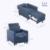 HOMCOM 3 in 1 Sofa Bed, Convertible Foldable Sleeper Chair Bed, Tufted Pull Out Sleeper Couch with Adjustable Backrest for Living Room and Bedroom