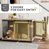 PawHut Dog Crate Furniture, Dog Cage End Table with Sliding Door, Pet Kennel for Extra Large Breeds, 118 x 75.5 x 82cm, Walnut Brown