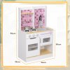 AIYAPLAY Kids Play Kitchen, Pretend Play Kitchen with Realistic Over, Stove, Sink, Kitchen Accessories, Cooking Playset with Light, Sound, for Ages 3+ Years, White