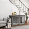 PawHut Dog Crate Furniture, Dog House Furniture Style for Extra Large Dogs, Dog Kennel with Removable Cushion for Indoor Use, 118 x 60 x 73 cm, Grey