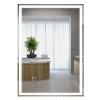 HOMCOM Bathroom Mirror with LED Lights, Illuminated Makeup Mirror with 3 Colours, Defogging Film and Memory Function, Hardwired, Horizontal or Vertical