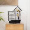 PawHut Metal Bird Cage for Finch, Canary w/ Food Containers, Swing Ring, Tray, Handle, 39 x 33 x 47cm