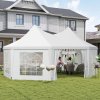 Outsunny 6.8 x 5m Octagonal Marquee Gazebo, Heavy Duty Wedding Party Tent with Sides and Doors, White
