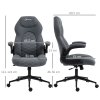 Vinsetto Gaming Chair, Office Desk Chair, Comfy Computer Chair with Adjustable Arms and Rolling Wheels for Home Work Study, Charcooal Grey